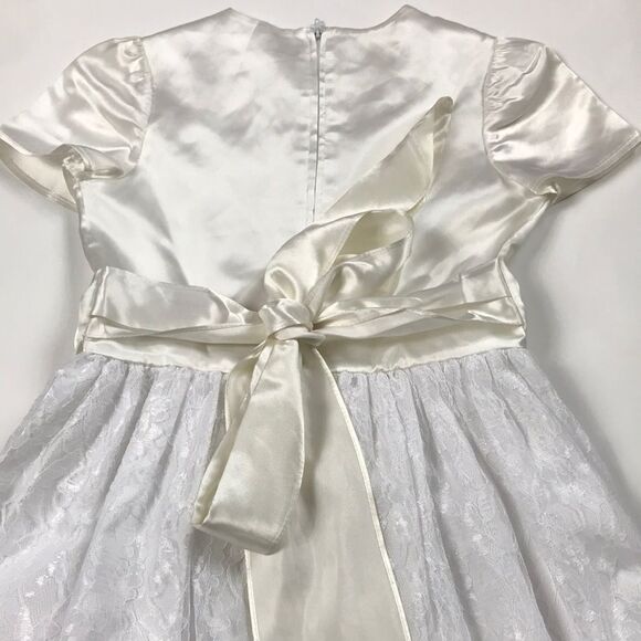 LITTLE MISS LACE DRESS MADE IN U.S.A WHITE GIRL SIZE 8 - Picture 12 of 16